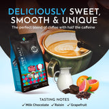 Well-Bean Coffee - Better Half, Light Roast, Half Caff, Whole Bean, Swiss-Water-Processed, No Chemicals, Small Batch, Soecialty Grade,12 oz, Pack of 1