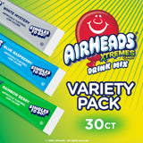 Airheads Xtreme Singles To Go! Drink Mix 30ct Variety Pack, Zero Sugar, Low Calorie, Sweet & Sour Powder Drink Mix Packets, Blue Raspberry, Rainbow