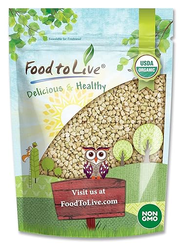 Food to Live Organic Buckwheat Groats, 8 Ounces - Whole Grain Buckwheat Seeds by Food to Live. Hulled, Non-GMO, Kosher, Raw, Vegan, Sirtfood. Bulk