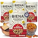 BIENA Chickpea Snacks - Crunchy Roasted Chickpeas - High Fiber Protein Snacks for Adults and Kids - 4-Pack, 5 Ounce Bags - Barbecue