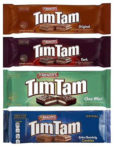 Tim Tam - CLASSIC COLLECTION - (Original, Dark Chocolate, Choc Mint, Extra Chocolaty) 4 PACK | Irresistible Layers of Crunchy Chocolate Cookie