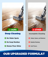 4X Power Floor Cleaning Solution Compatible with Tineco, Deionized Water Multi-Hard Floor Cleaner For 0 Residue, Low-Foam Machine-Safe Cleaner