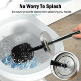 Indecor Home Silver Chrome Toilet Bowl Brush with Holder with Removable Plastic Liner, Durable Bathroom Cleaning Tool, Bathroom Cleaner Brush