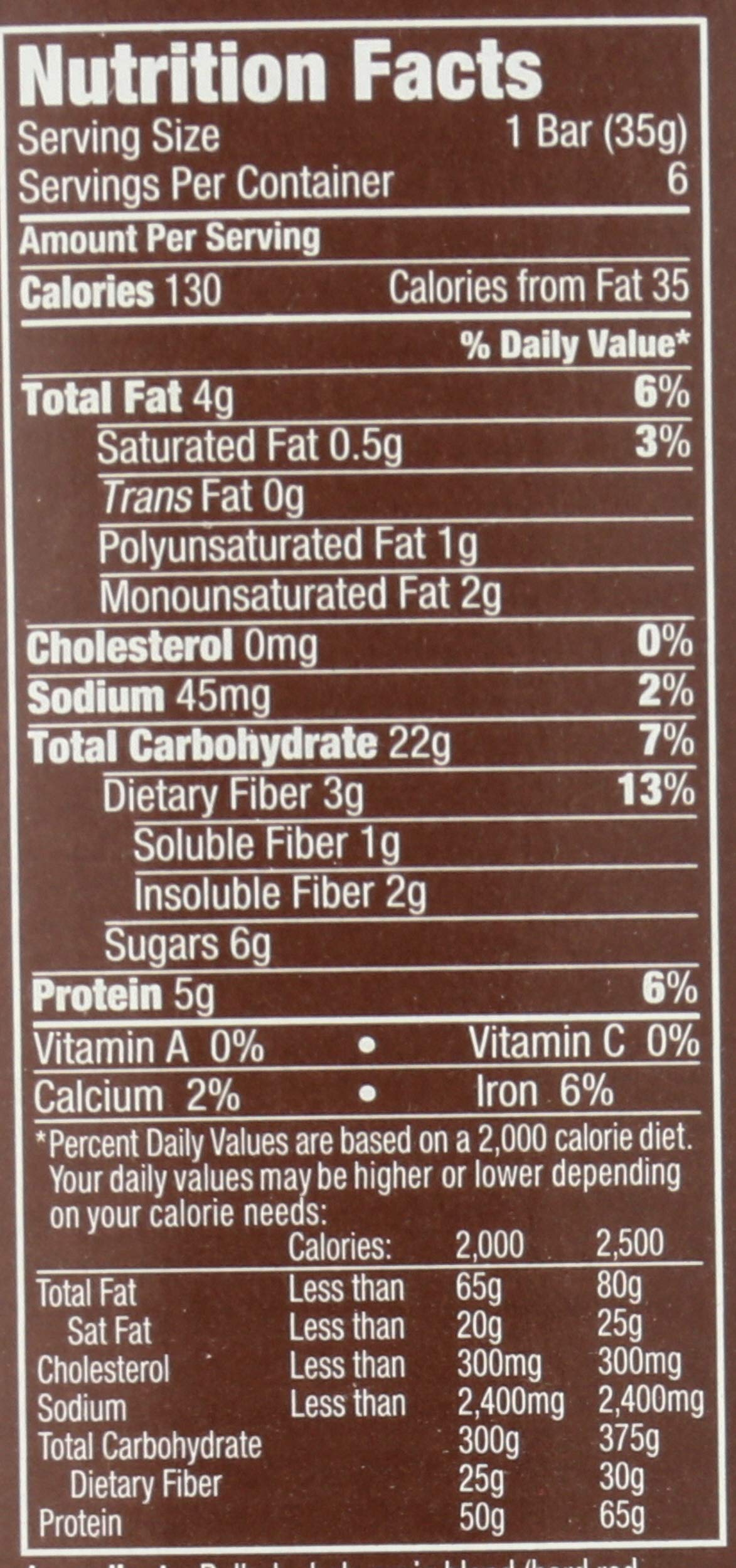Kashi Chewy Granola Bars, Fiber Bars, Vegan Snacks, Dark Mocha Almond, 7.4oz Box (6 Bars)