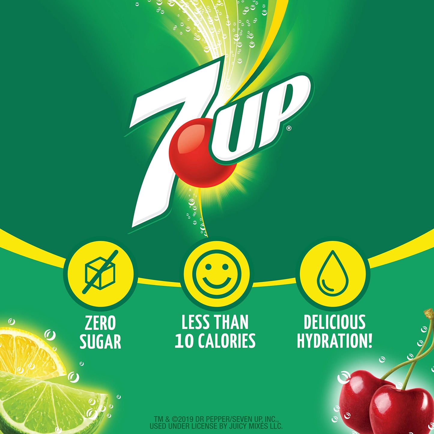7-UP Powder Drink Mix - Sugar Free & Delicious (Cherry, 72 Sticks)