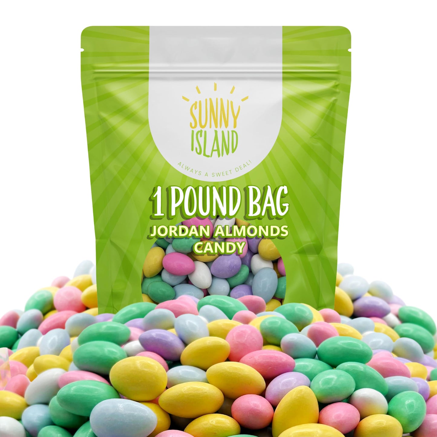 Jordan Almonds | 1-Pound Bag | Pastel Candy for Wedding Buffets, Party Favors, Bridal Showers & Elegant Candy Displays | Old Fashioned Coated Almonds