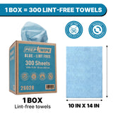 Lauco Prep Wipe Lint-Free Towels - Heavy Duty Nonwoven Cleaning Cloths for Automotive, Industrial & Household Use, Disposable Shop Rags, 300 Pack, 9 x
