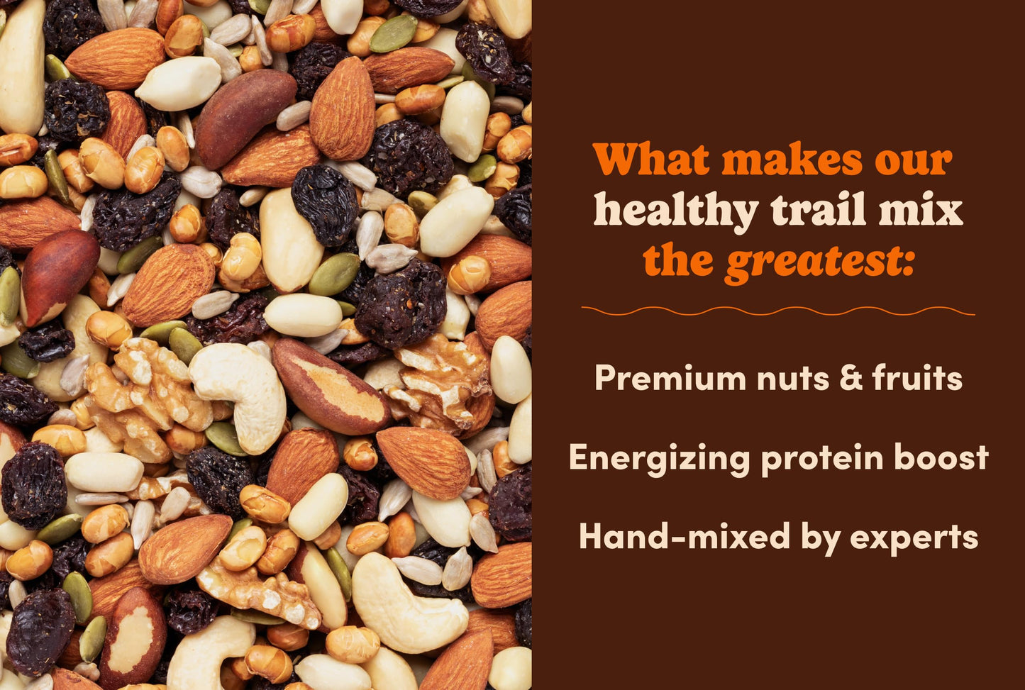 Nuts com Healthy Trail Mix - Nut Based Trail Mix with Dried Fruit, Raisins, Seeds & Mixed Nuts - Gluten Free Snack, Protein Energy Mix, Fruit Nut Mix