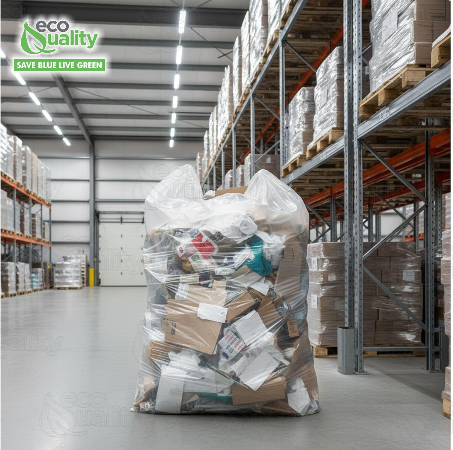 (10 Pack) 35x55 inch Large Heavy Duty Clear Trash Bags - Yard Trash Bags, Leaves, Lawn and Leaf Bags, Recycling Garbage Bags, Construction, Industrial