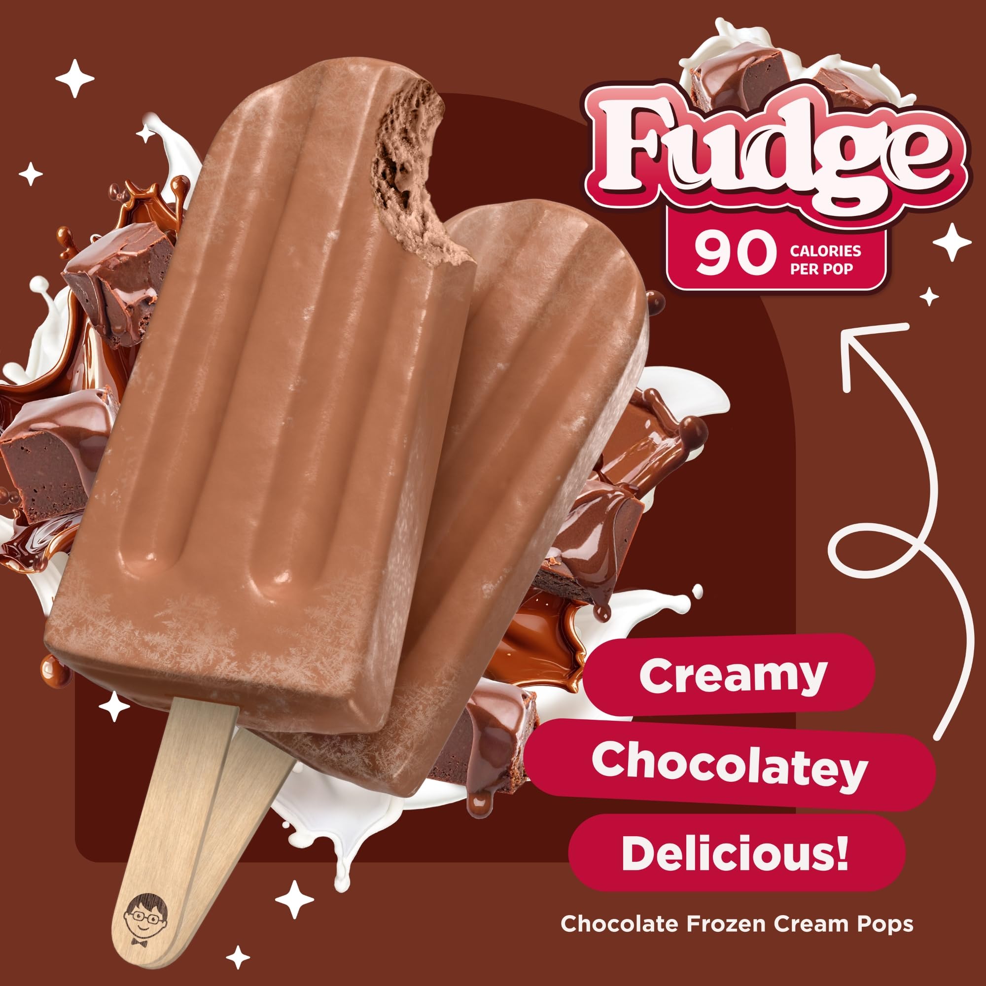 JonnyPops Chocolate Fudge Cream Minis Frozen Pops 6ct