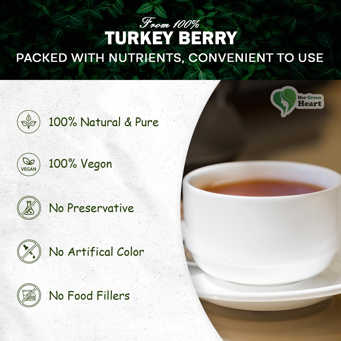 Turkey Berry Leaves - 100% Pure, Dried, Organic Leaves for Cooking, Herbal Use, and Natural Recipes