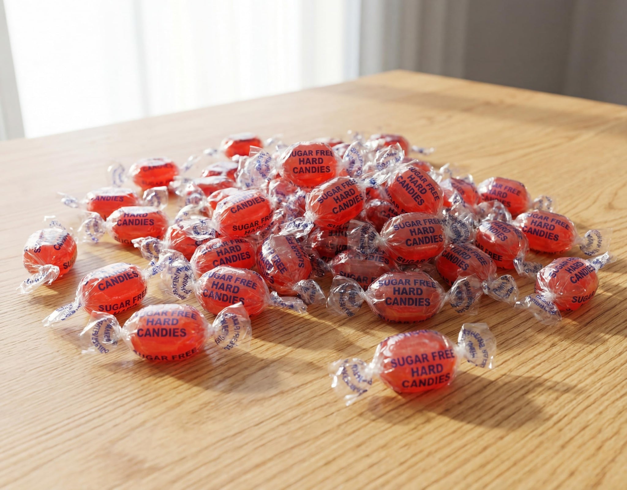 50 Pieces Sugar-Free Cinnamon Candy - Sweet & Spicy Sugarless Drops for Parties, Snacks & Gifts, Individually Wrapped Bulk