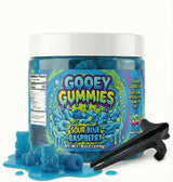 Sour Gooey Ultimate Mix Gummies, Sour Blue Raspberry Gummy Candy Mix, Ooze Sticky Gummies, Liquid Chewy Sweet Treat Resealable Container [Choose the