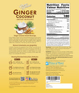 Prince of Peace Ginger Coconut Instant Beverage, 22 Sachets - Instant Hot or Cold Beverage that Soothes Throat - Easy to Brew - Caffeine and Gluten