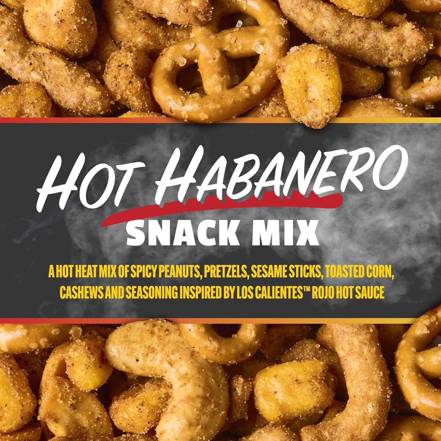Snak Club x Hot Ones Hot Habanero Snack Mix, Spicy Snacks with Peanuts, Pretzels, Sesame Sticks, Toasted Corn & Cashews, Inspired by Hot Ones Hot