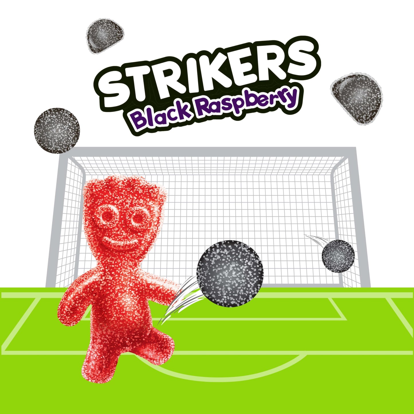 SOUR PATCH KIDS Strikers Black Raspberry Soft & Chewy Gummy Candy, Share Size, 10.22 oz
