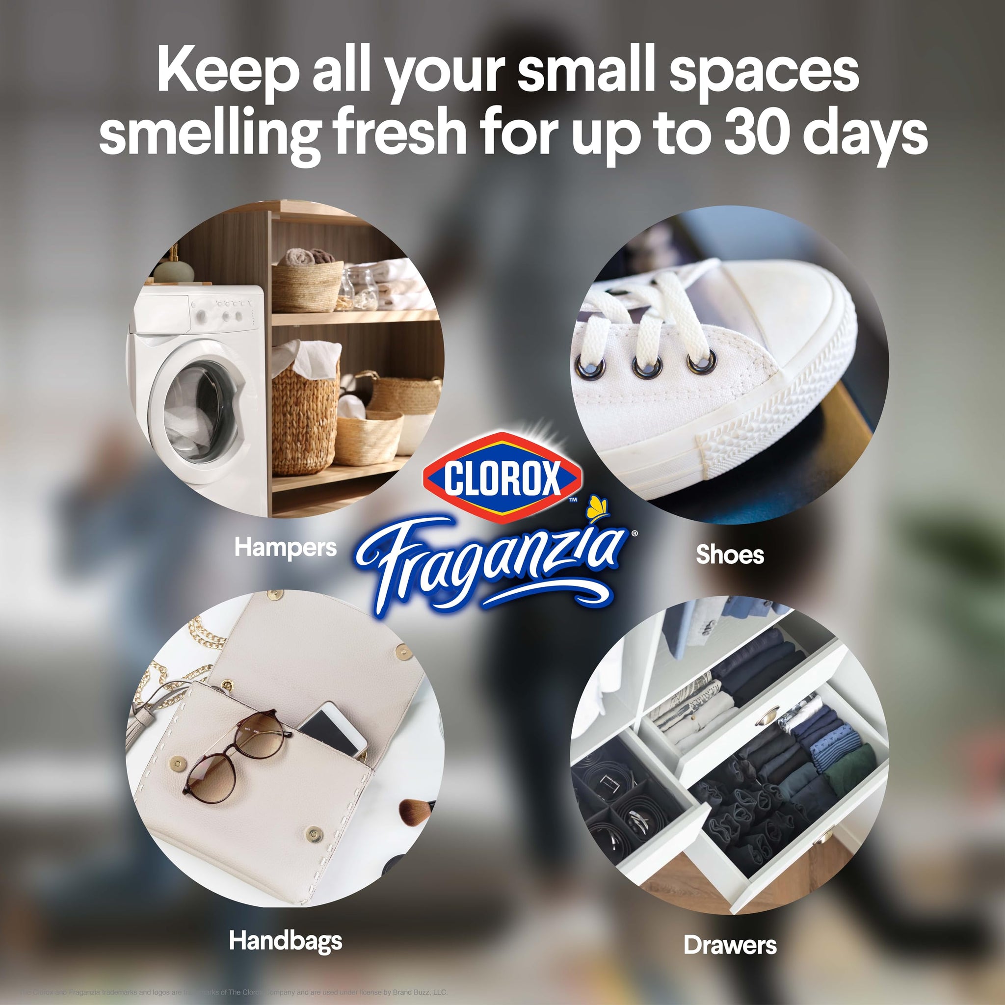 Clorox Fraganzia Deodorizing Balls for Shoes and Small Spaces, Twist-to-Activate No-Plug Odor Refresher Pods for Gym Bags, Lockers, Drawers