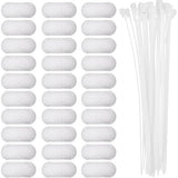 Sumind 30 Pack Nylon Lint Trap Washing Machine Fabric Mesh Snare Washer Lint Catcher with 30 Pack Cable Ties