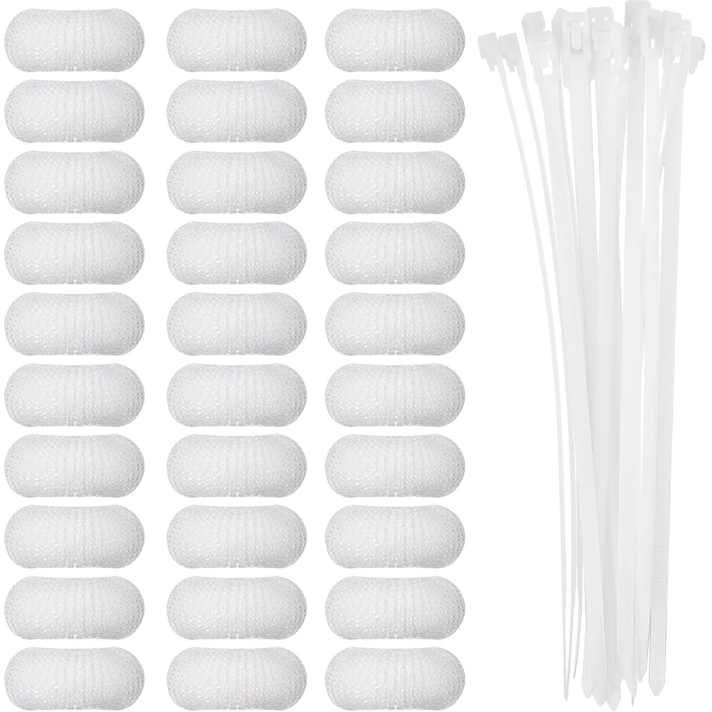 Sumind 30 Pack Nylon Lint Trap Washing Machine Fabric Mesh Snare Washer Lint Catcher with 30 Pack Cable Ties