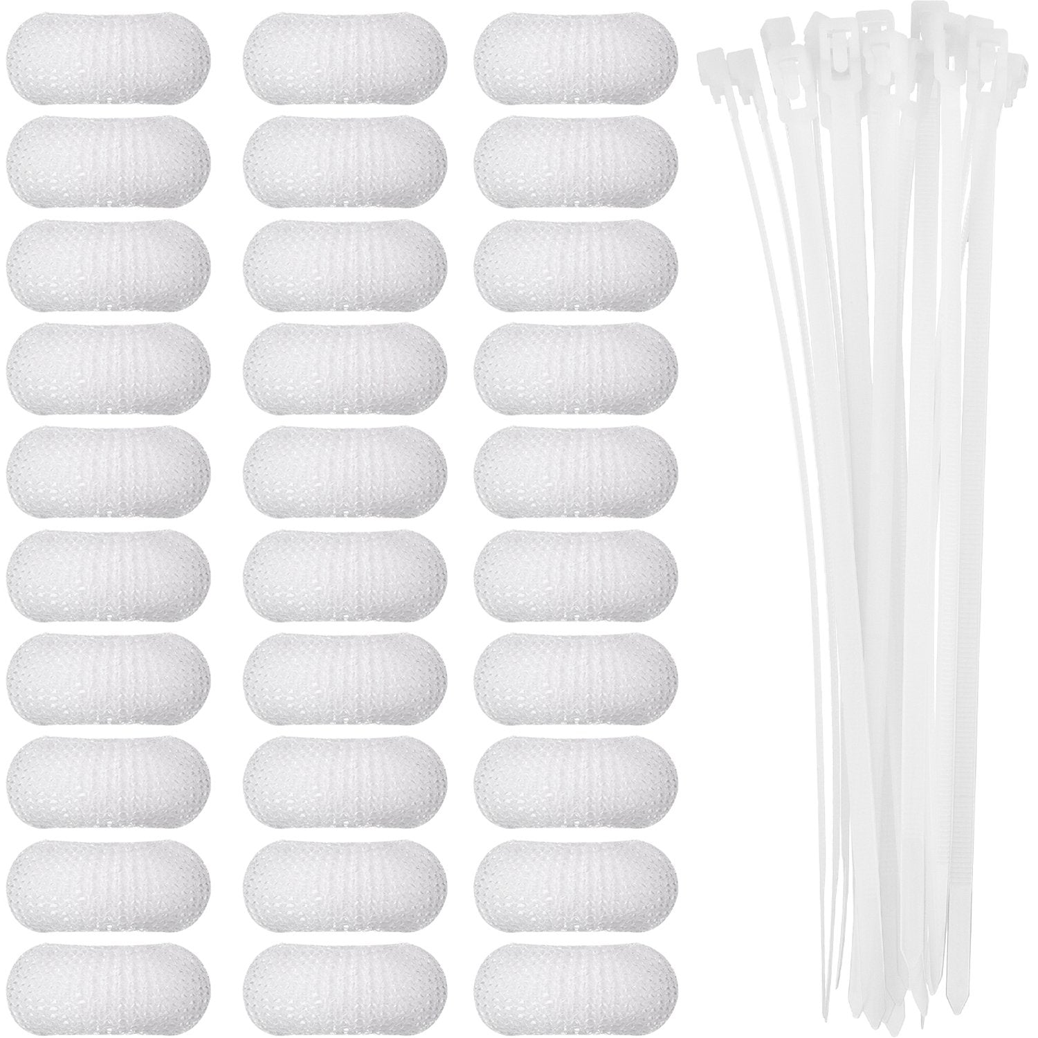 Sumind 30 Pack Nylon Lint Trap Washing Machine Fabric Mesh Snare Washer Lint Catcher with 30 Pack Cable Ties