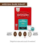 Community Coffee 100% Colombian, 18 Count, Medium-Dark Roast, Single Serve K-Cup Compatible Coffee Pods, Box of 18 Pods