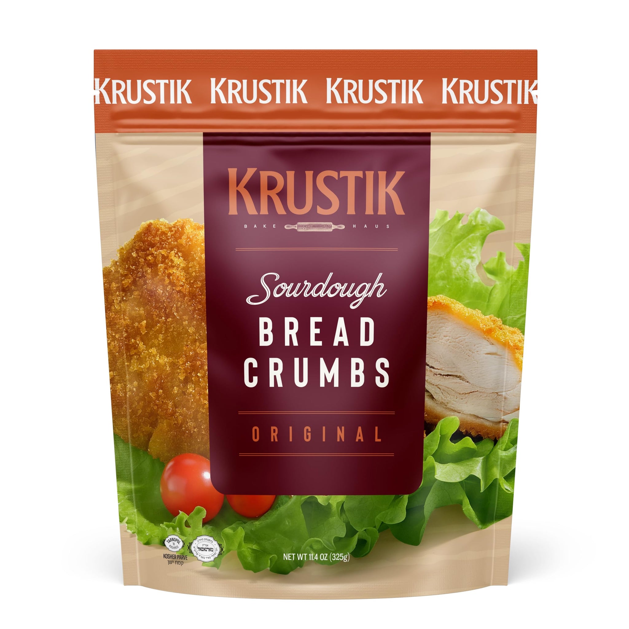 Krustik Sourdough Original Panko Bread Crumbs - Breadcrumbs 11.4 Oz Bag Breading for Baking, Seasoning, Chicken, Fish, Soup, Salad, Stuffing, Meatloaf
