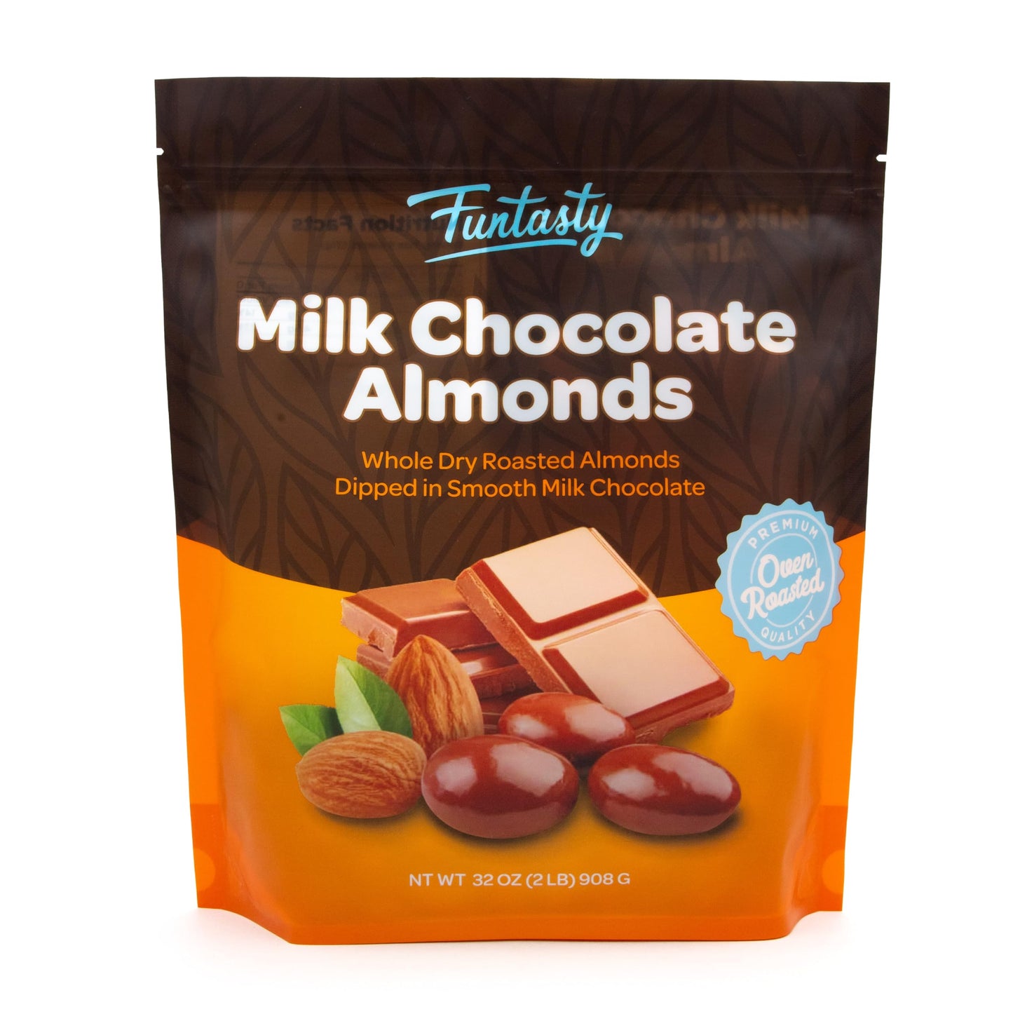 Milk Chocolate Almonds - 2 Pound Bulk Pack - Whole Dry Roasted Milk Chocolate Covered Almonds - Candy for Office, Buffets, Snacking & Gifting