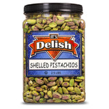 Premium California Roasted Salted Shelled Pistachio Kernels by Its Delish - 2.5 LBS Reusable Jumbo Container (Jar) Bulk Style, Fresh & Crunchy Dry