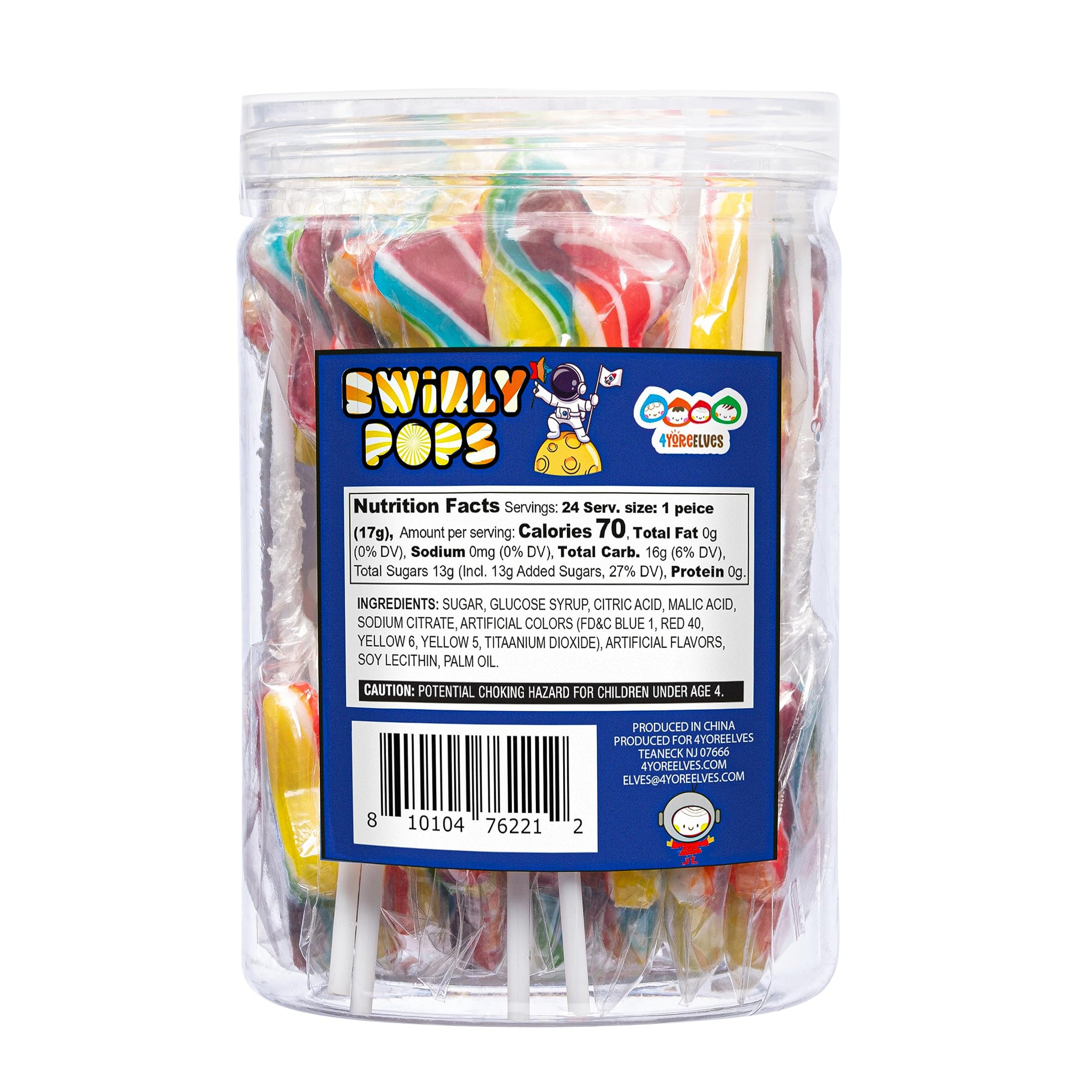 Galaxy Star Rainbow Lollipops Individually Wrapped, Bursting with Fruity Flavor, Great Swirl Lollipops for Kids Birthday Parties, Space Candy Party