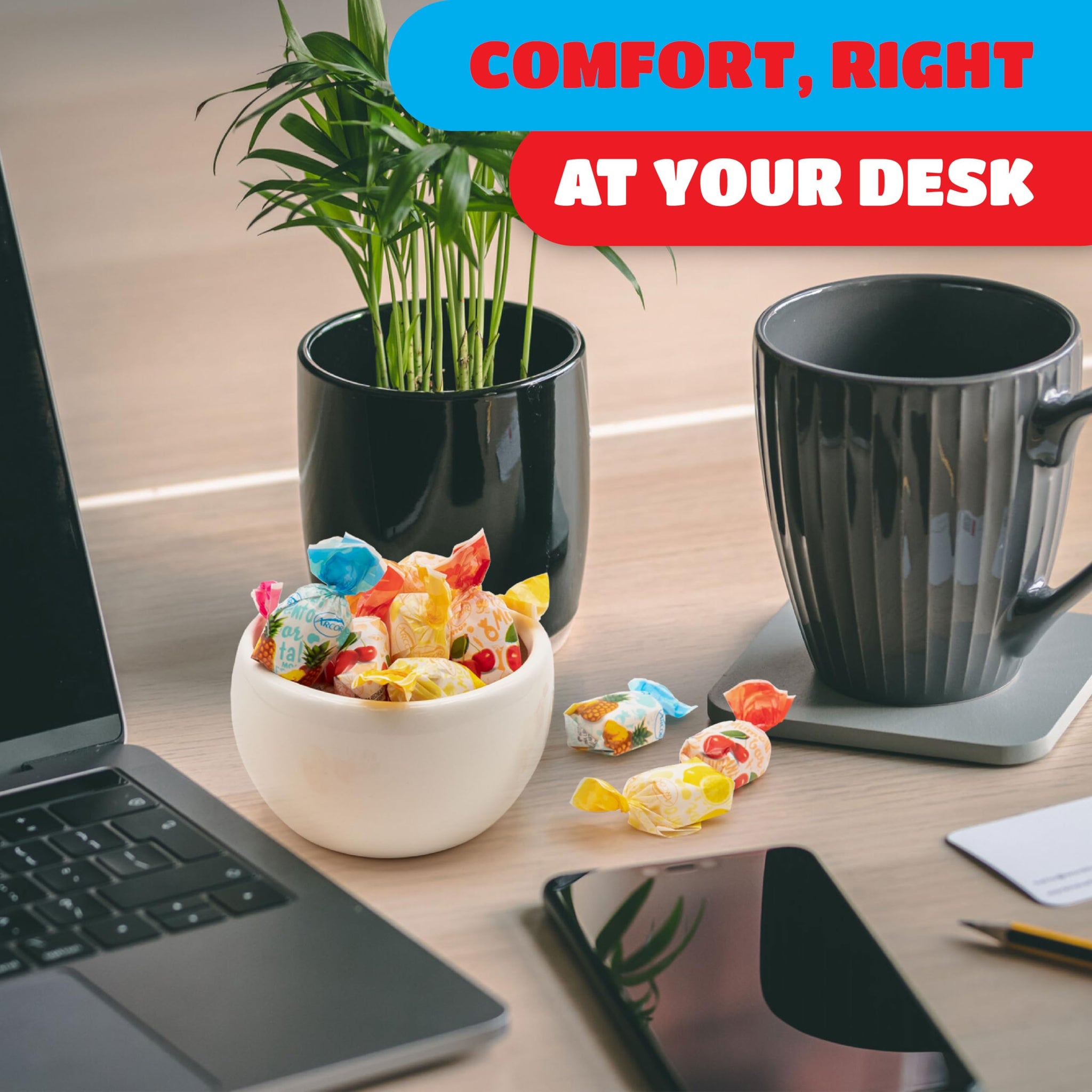 Arcor Fruit Filled Hard Candy - 2 Pound Bulk Bag - Bon Bons Candy - Individually Wrapped Assorted Fruit Candy for Office Bowls - Pineapple
