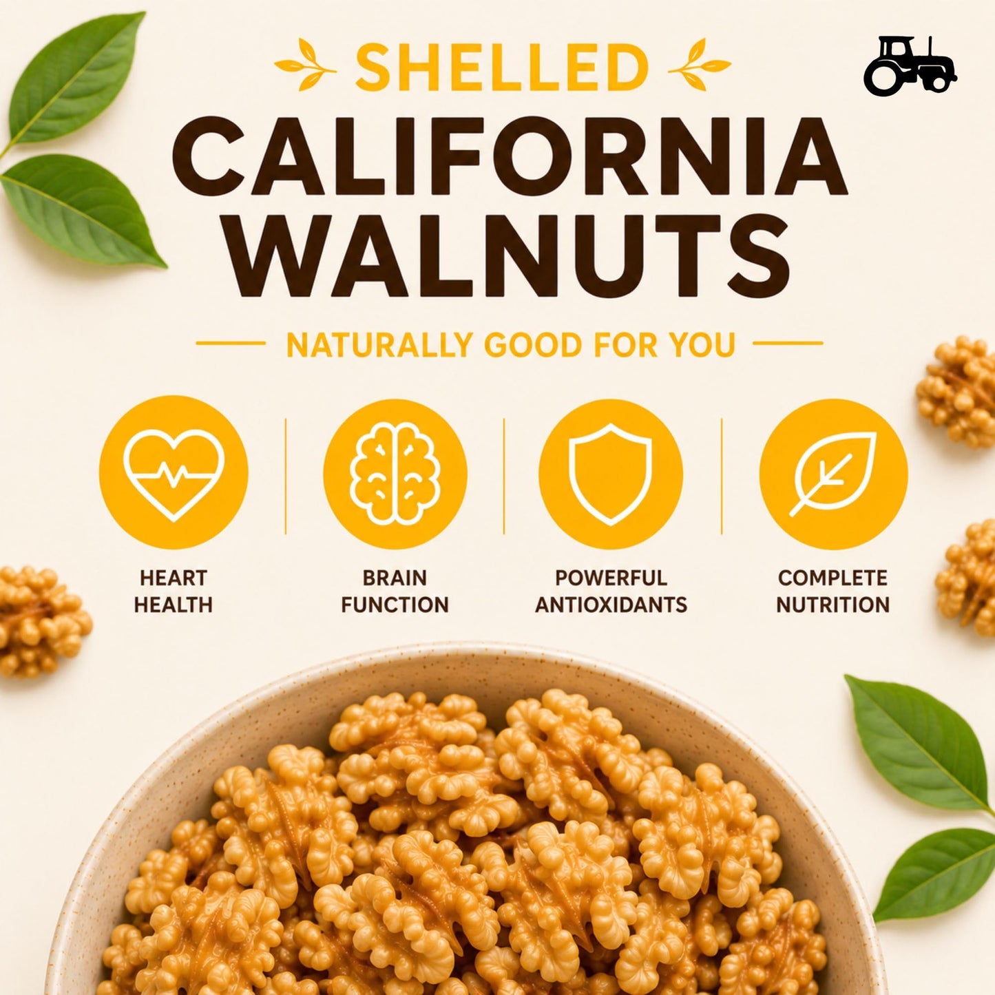 Raw Shelled California Walnuts Halves & Pieces (1 Lb.) - Compares to Organic Walnuts - Great Source of Omega 3 - Vegan & Keto Friendly - Farm Fresh