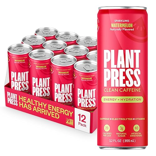 Plant Press - Organic Energy Drink, 100 mg Caffeine Clean Coffee Alternative, Full Range of Vitamins, Electrolytes, No Sugar Alcohols, No