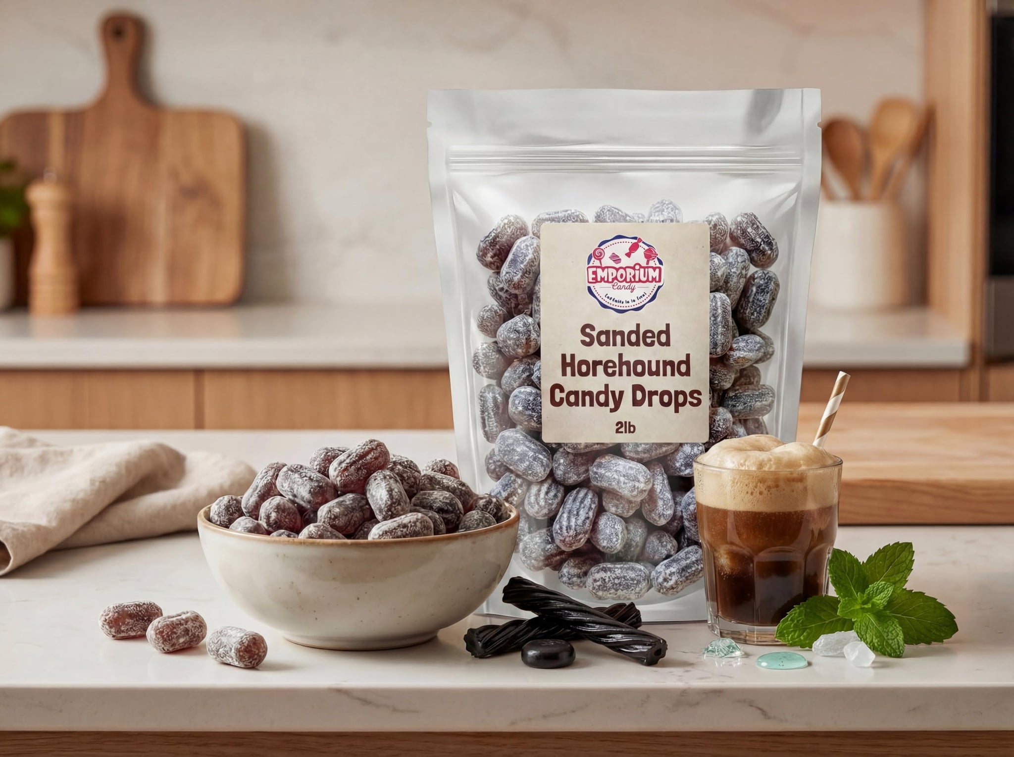 Horehound Candy Old Fashioned Sugar Sanded - 2 lbs of Fresh Delicious Nostalgic Retro Treat