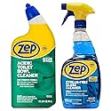 Zep Acidic Toilet Bowl Cleaner 32 oz (1 Unit) and Zep Streak-Free Glass Cleaner 32 oz (1 Unit) ECBD049 - Toilet Bowl Cleaner and Glass Cleaner