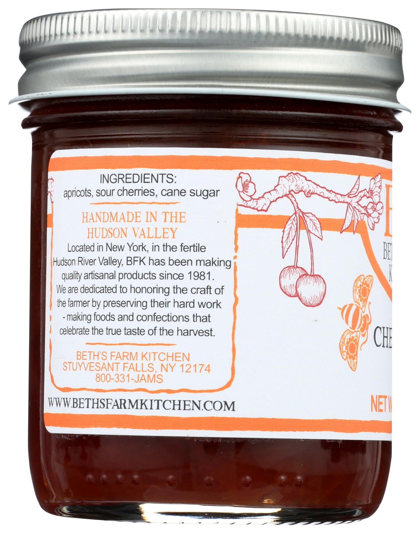 Beths Farm Kitchen Cherry Apricot Jam, 8 OZ