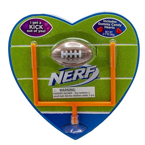 Nerf Football Heart Shaped Candy Box by Frankford Candy, 3.17 ounces, Birthday Gift for the Sports Lover, Fathers Day Gift for Dad & Grandpa, Teacher