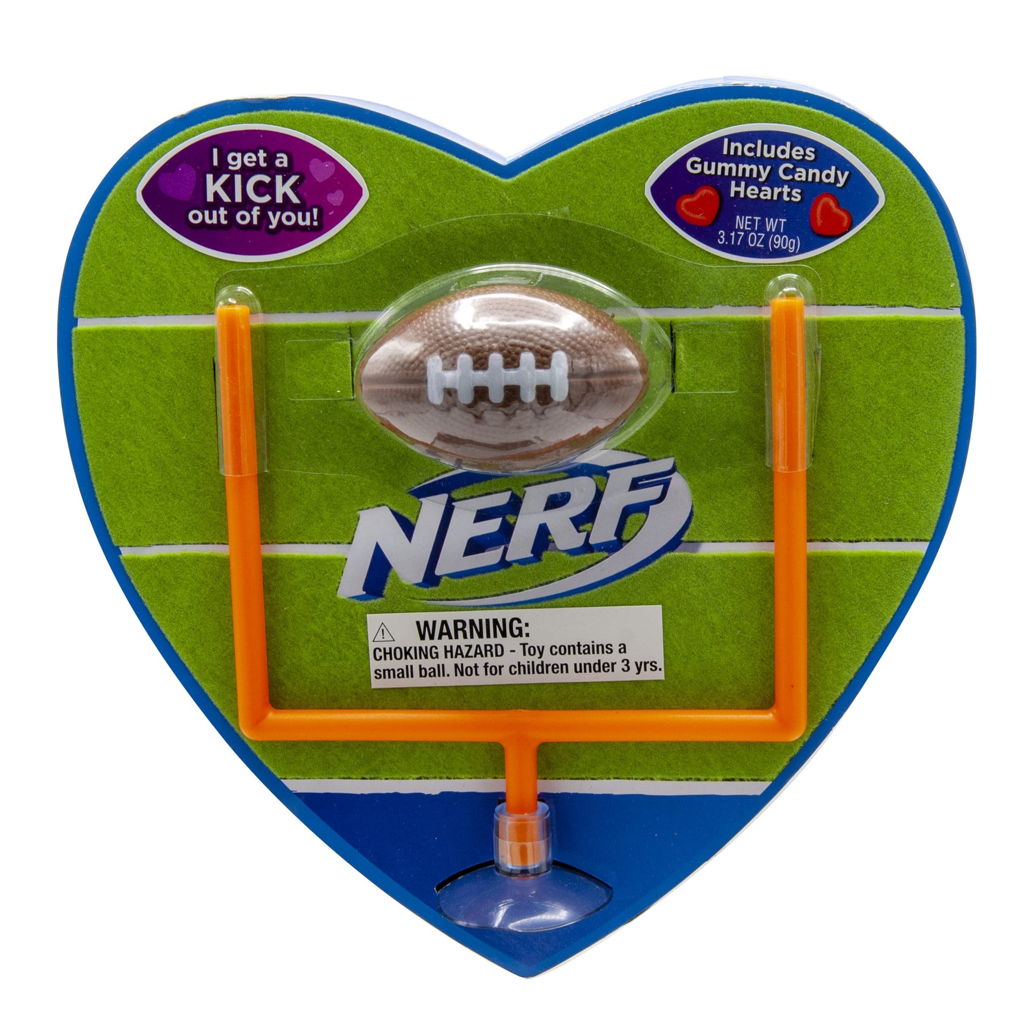 Nerf Football Heart Shaped Candy Box by Frankford Candy, 3.17 ounces, Birthday Gift for the Sports Lover, Fathers Day Gift for Dad & Grandpa, Teacher