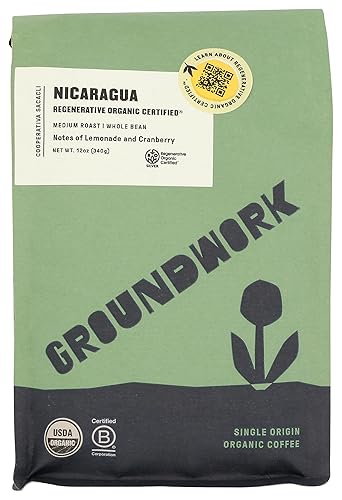Groundwork Coffee Co Organic Nicaragua Medium Roast Coffee, 12 OZ