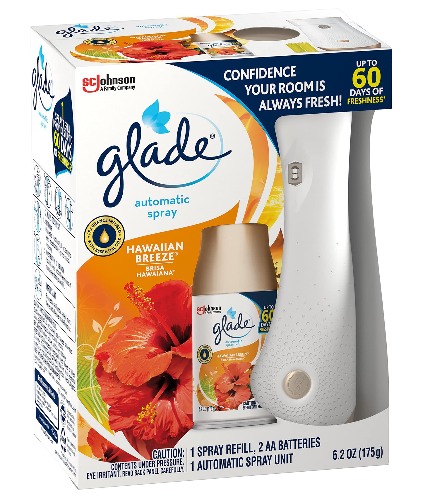 Glade Automatic Spray Air Freshener Hawaiian Breeze Starter (6.2 oz)
