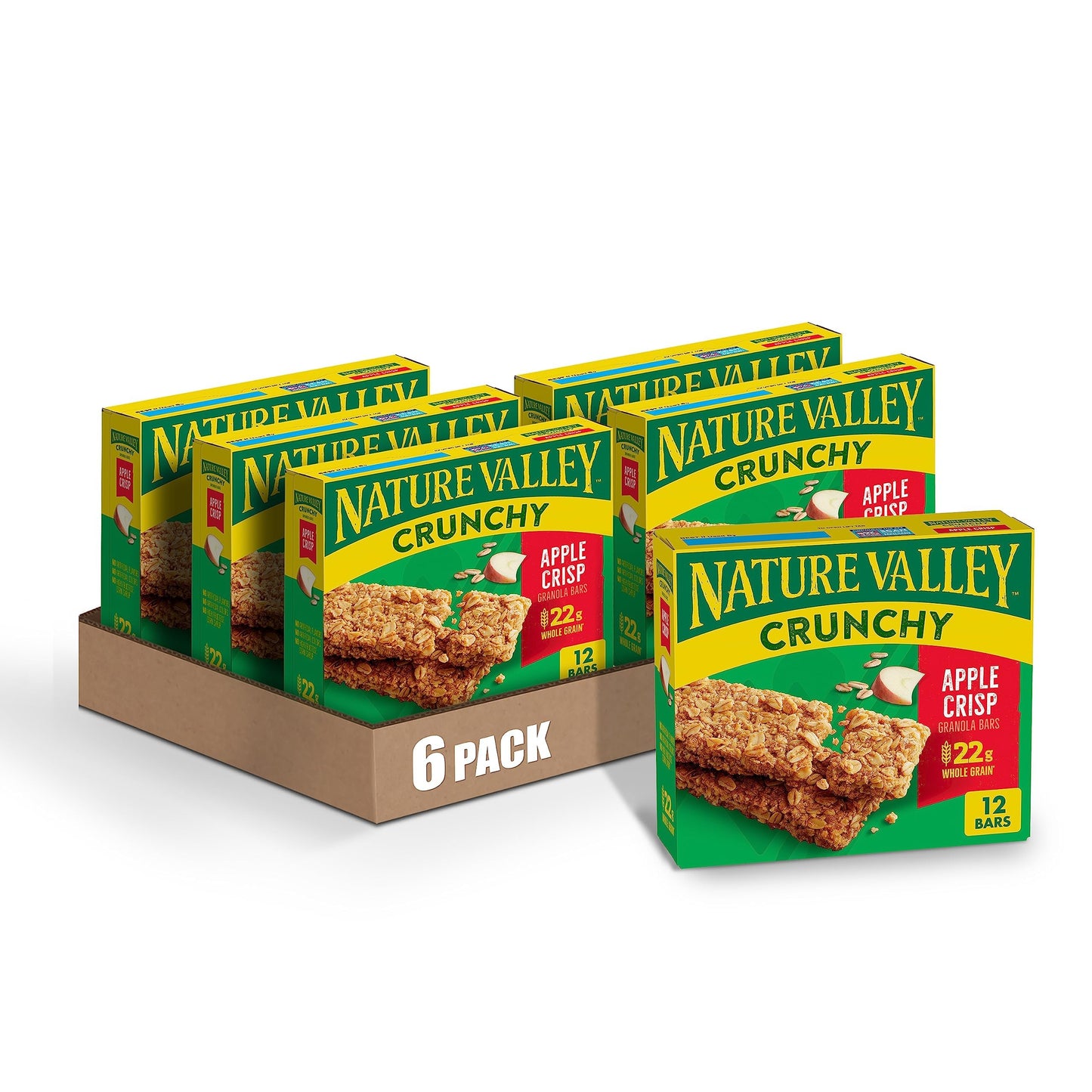 Nature Valley Crunchy Granola Bars, Apple Crisp, Limited Edition Box, 12 Bars, 8.94 oz (6 Pouches) (Pack of 6)