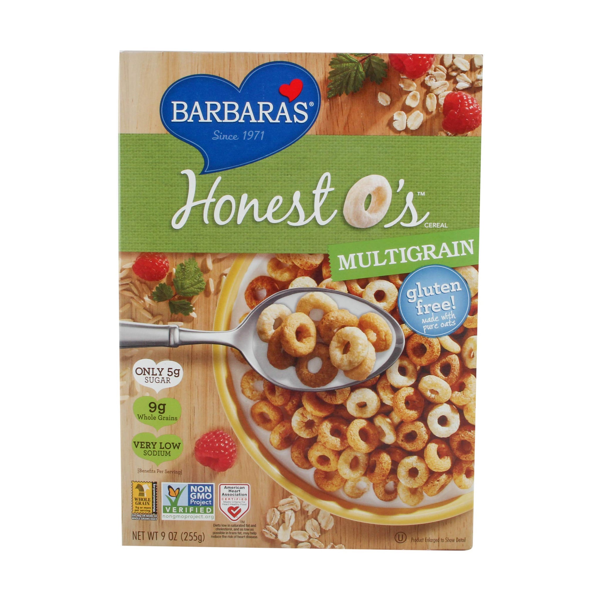 Barbara's Bakery Organic Honest O's Cereal, Multigrain, 9 Ounce Box
