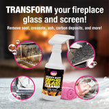 Quick N Brite Fireplace Glass Cleaner Kit with Cloth and Sponge, Removes Soot, Smoke, Creosote, and more, 16 oz, 1-Pack
