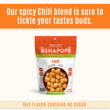 AshaPops Chili Flavored Popped Water Lily Seeds, 0.5 oz (Pack of 12) - Gluten-Free, Vegan, Paleo, Nut-Free, Corn-Free, Soy-Free, Non-GMO, Delicious