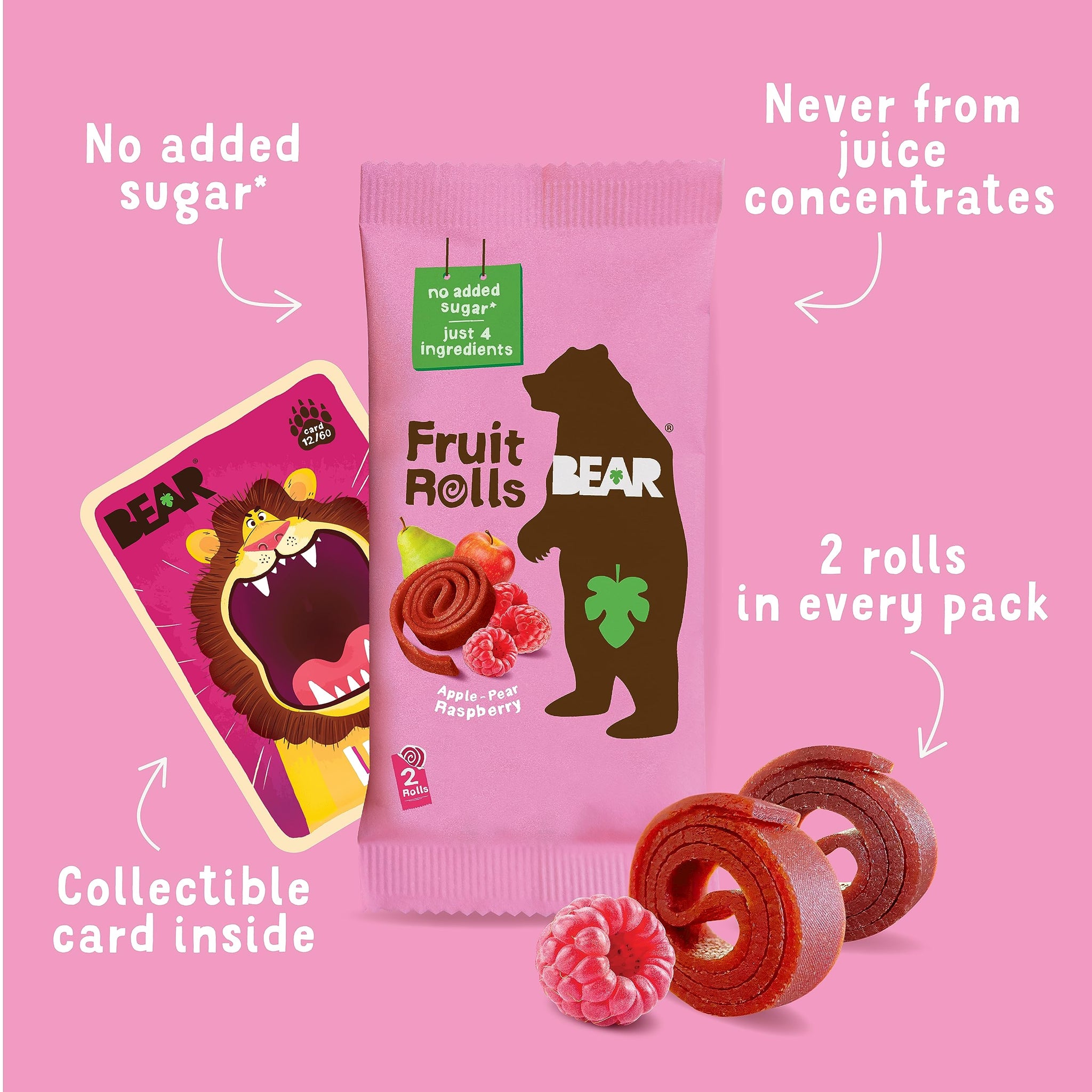 BEAR Raspberry Fruit Yo Yo's 5 Count, .7 OZ