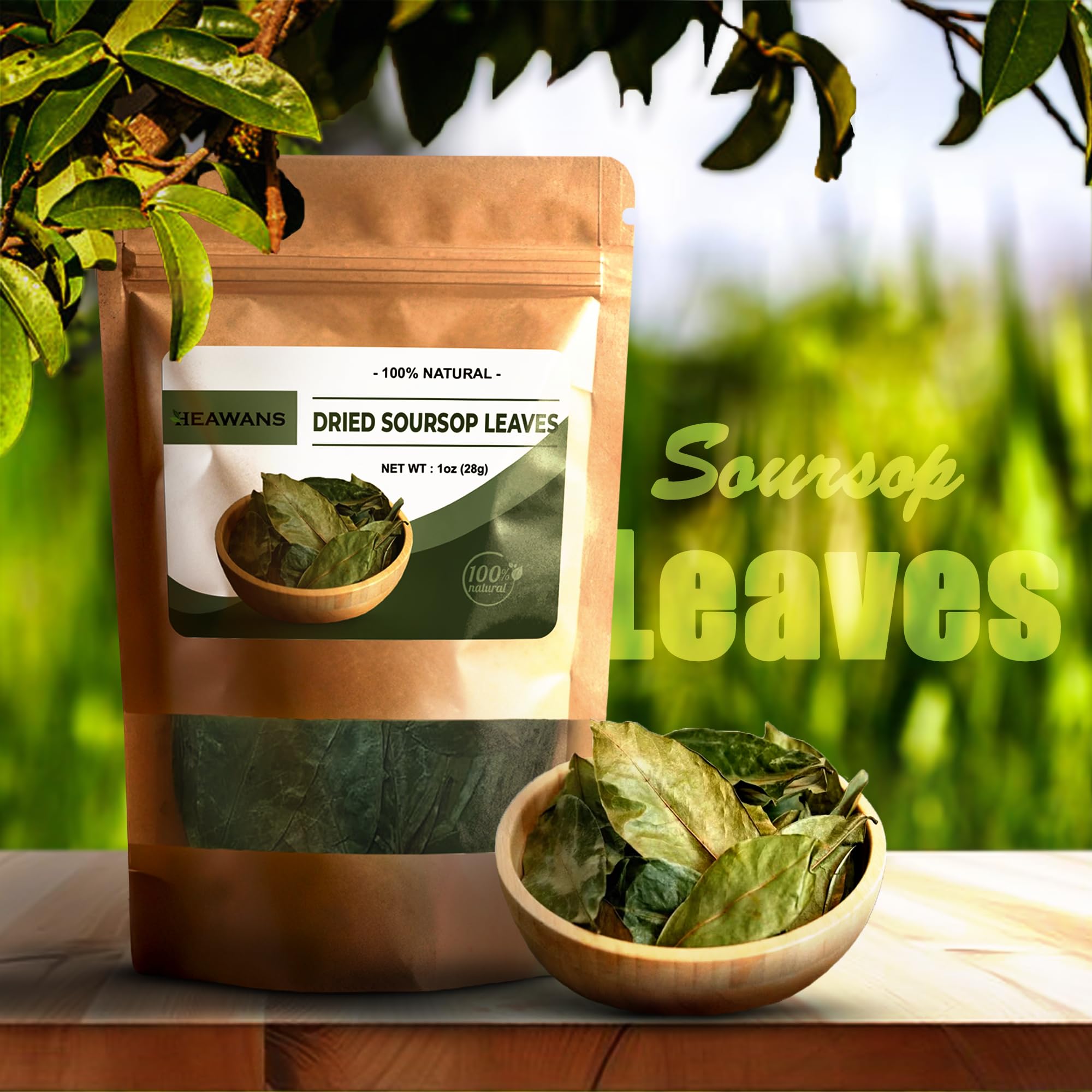 100% Natural Dried Soursop Leaves From Ceylon Sri Lanka 1oz (28g)