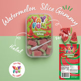 Halal Sour Gummy Watermelon Slices | 6 Pack Bundle (6x7 oz Tubs) | Chewy Sugar-Coated Watermelon Slice Gummy Candy | Resealable Tubs in Bulk
