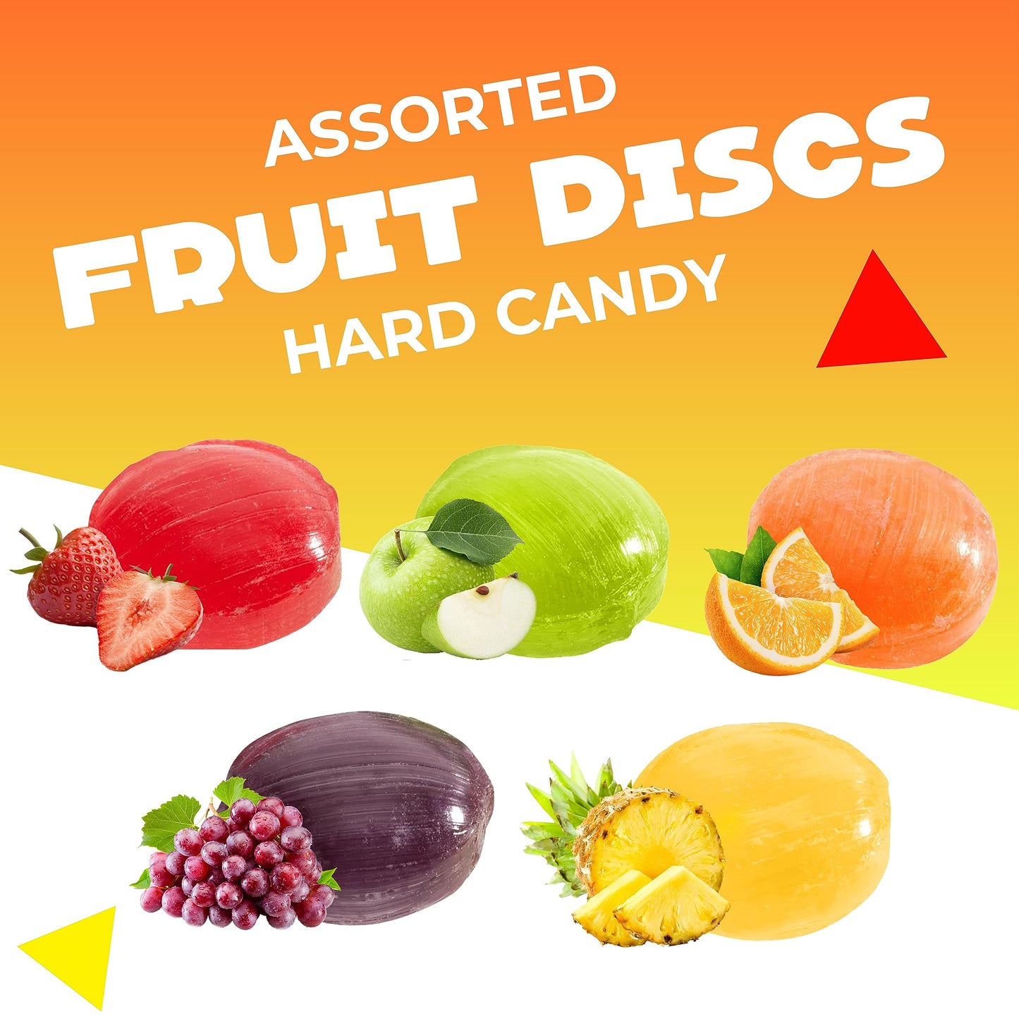 Assorted Fruit Hard Candy | 1 Pound Bag - 70 Count | Assorted Hard Candy Individually Wrapped | Old Fashioned Candies | Fruit Flavored Hostess Mix