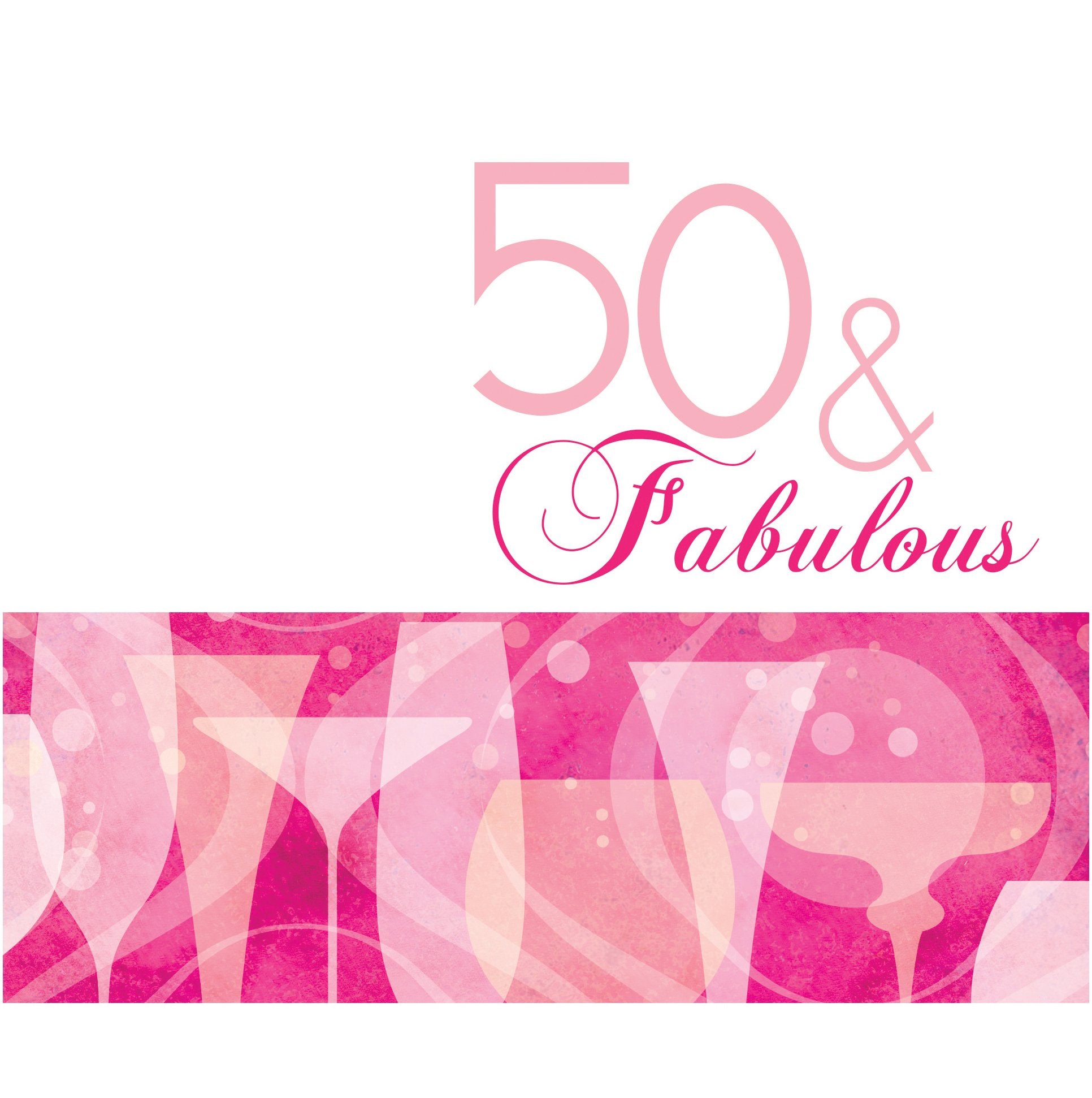 Creative Converting 16 Count 3 Ply 50th Fabulous Birthday Lunch Napkins, Pink