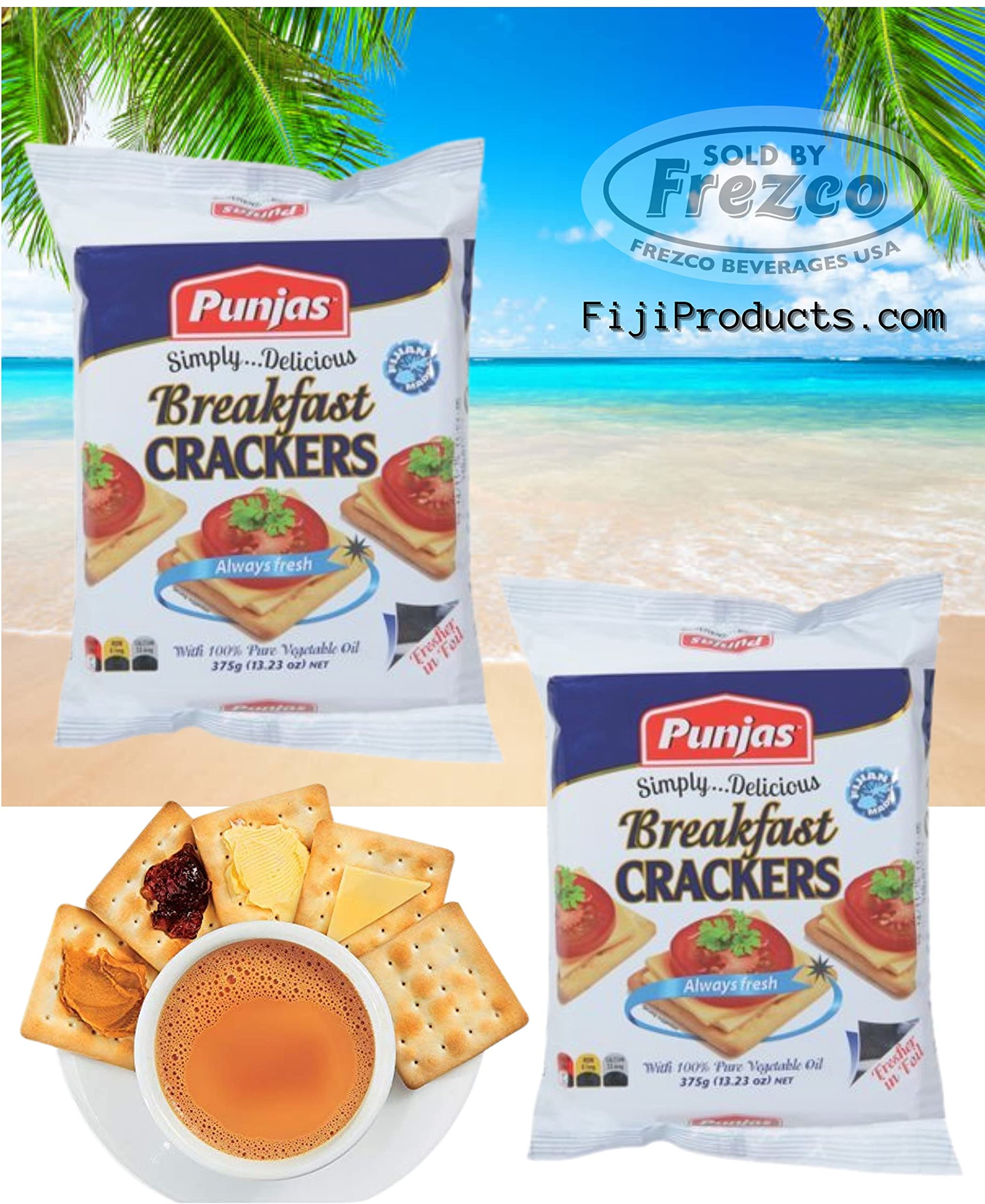 FIJI Breakfast Crackers (Pack of 2) x 375g | Imported from Fiji Islands
