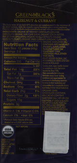 Green & Black’s: Organic Dark Chocolate Hazelnut & Currant (1 x 3.5 oz)